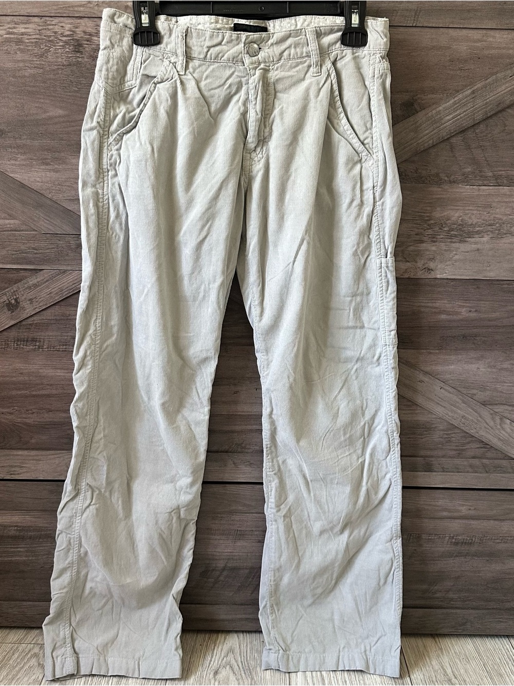 Emporio Armani women's grey corduroy jeans with pockets, size 4